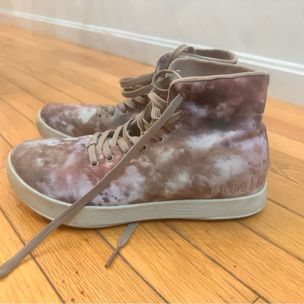 NOBULL HIGH-TOP EARTH TIE-DYE CANVAS TRAINERS